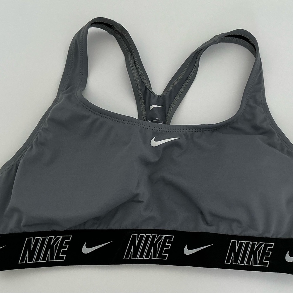 Nike Women's Charcoal and Black Sports Bra